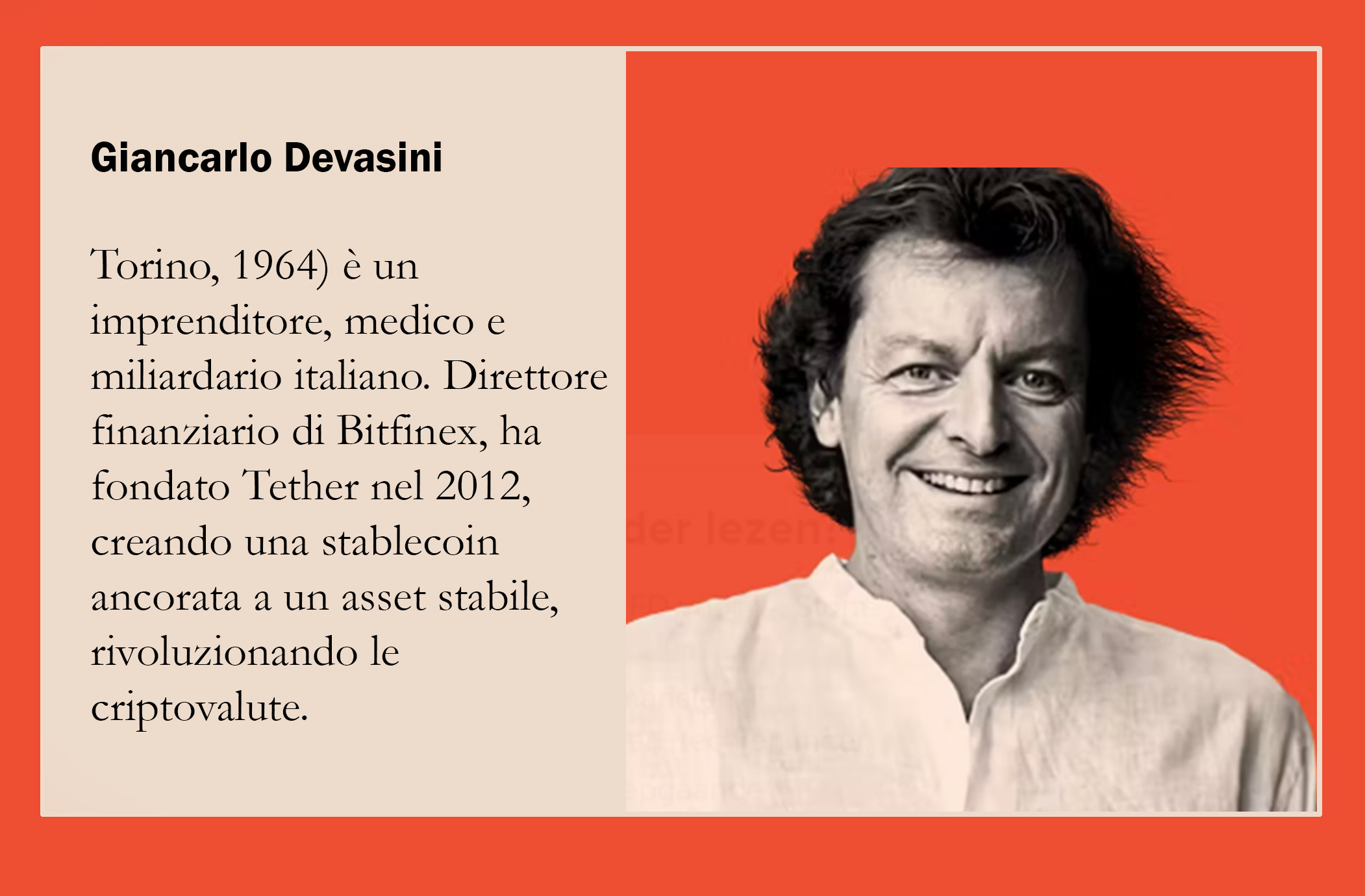 Analisi della Reputazione di Giancarlo Devasini Patrimonio  9,2 miliardi USD