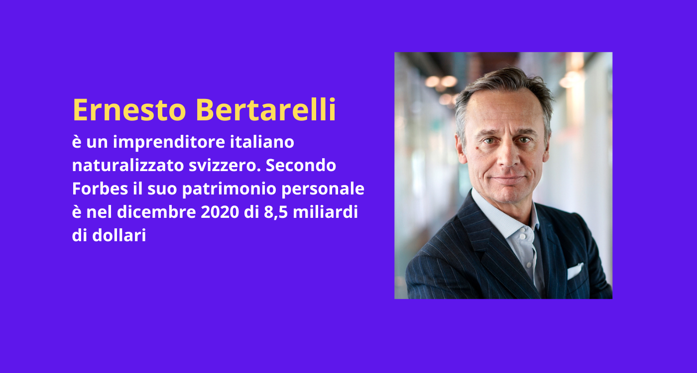  Reputazione di Ernesto Bertarelli patrimonio 11 miliardi USD. Scatto in avanti per l'imprenditore  Ivan Presta 